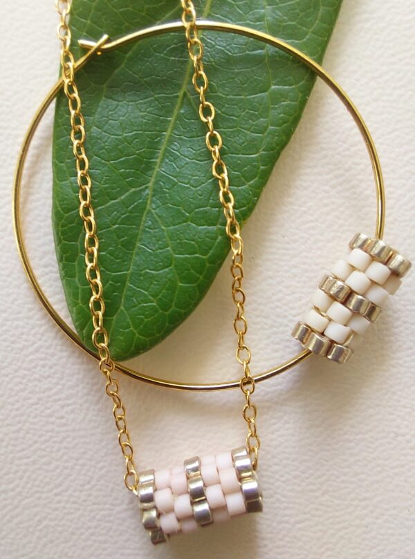 Pendentif Miyuki - NGo - Beige Doré 14 perles – Image 2