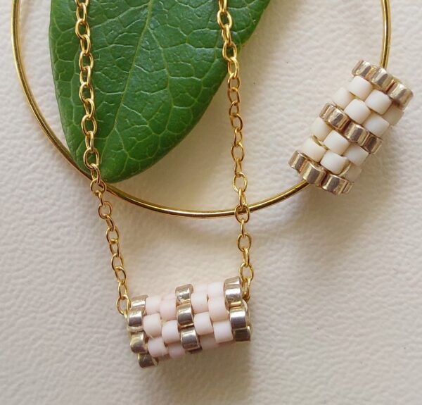 Pendentif Miyuki - NGo - Beige Doré 14 perles – Image 3