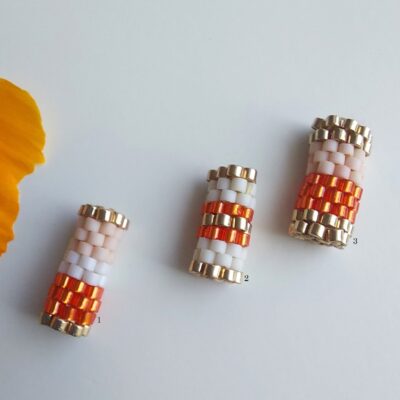 Pendentif Miyuki - NGo - Orange 9/10 perles