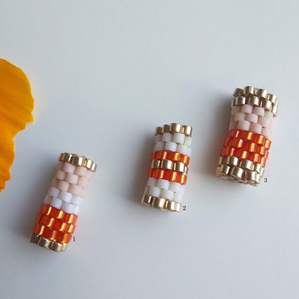 Pendentif Miyuki - NGo - Orange 9/10 perles