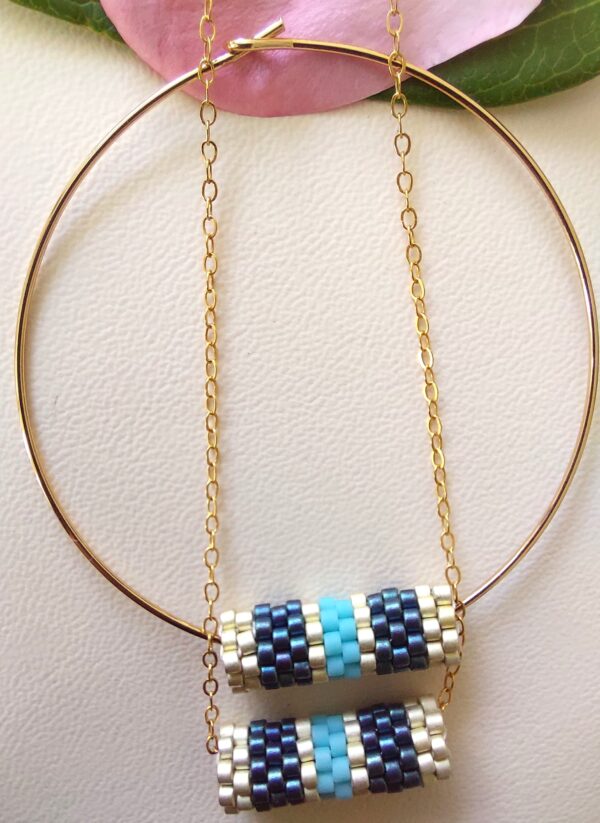 Pendentif Miyuki -  Jo Bé - Argenté 14 perles – Image 2