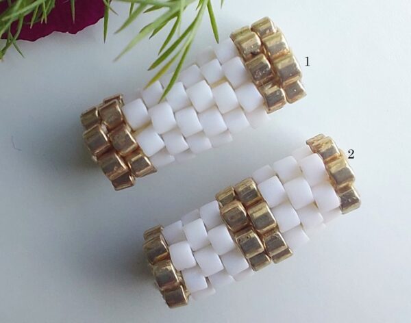 Pendentif Miyuki - NGo - Blanc Doré 10 perles