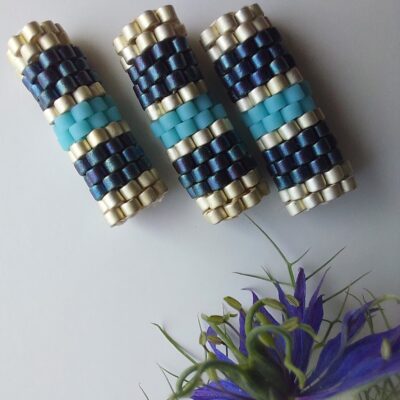 Pendentif Miyuki -  Jo Bé - Argenté 14 perles
