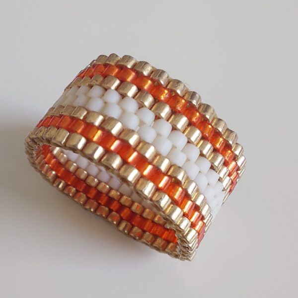 Bague Miyuki – Le Ndop Heu Mandarine – Image 3