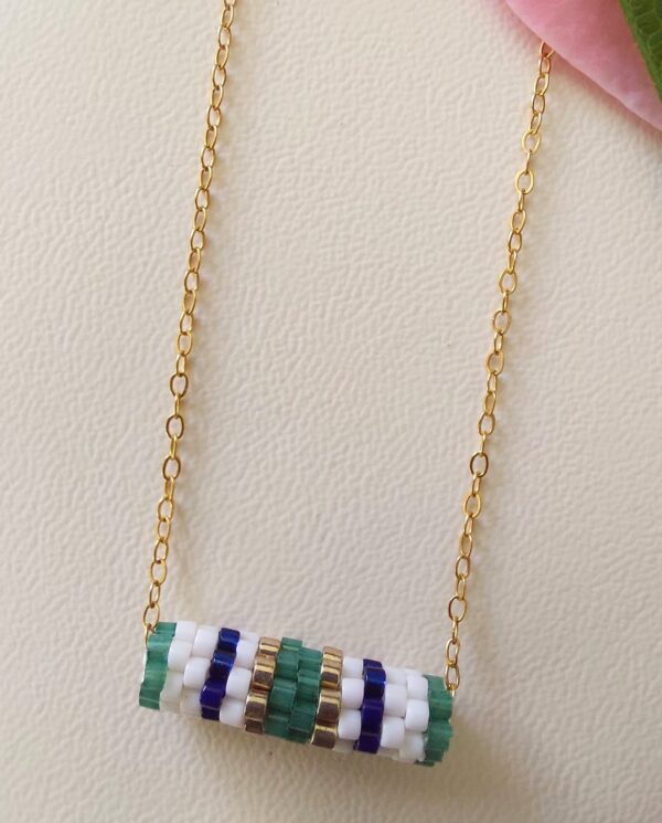 Pendentif Miyuki - NGo - Vert Blanc 14 perles – Image 6