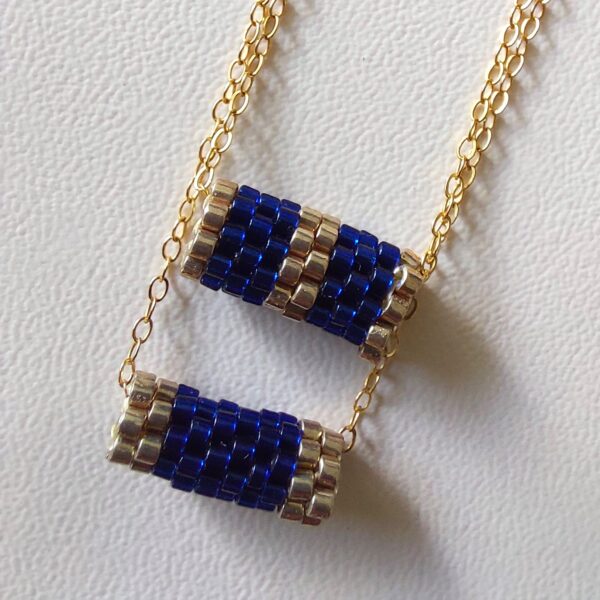 Pendentif Miyuki - Ngwa - Bleu doré 10 perles – Image 2