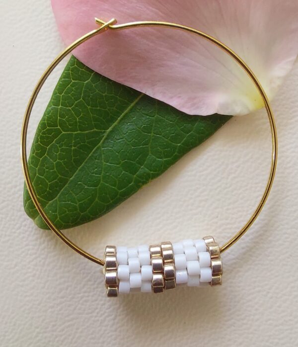 Pendentif Miyuki - NGo - Blanc Doré 10 perles – Image 4