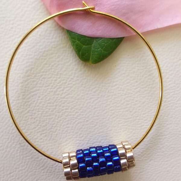 Pendentif Miyuki - Ngwa - Bleu doré 10 perles – Image 3