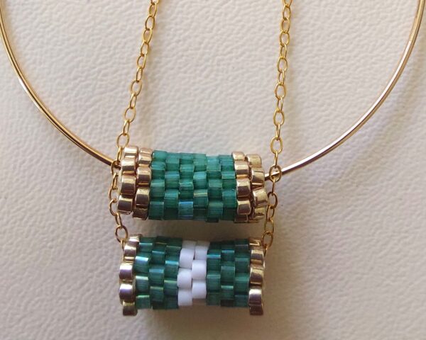 Pendentif Miyuki - NGo - Blanc Vert 10 perles – Image 5