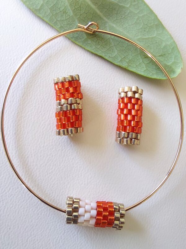 Pendentif Miyuki - Blanc Orange 10 perles – Image 4