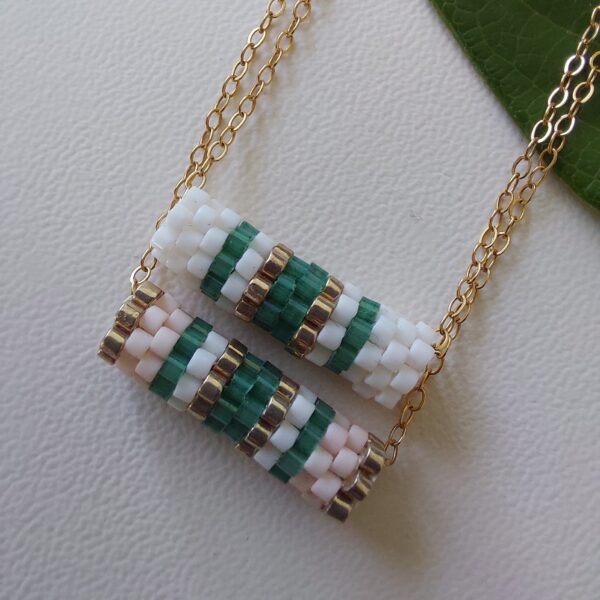 Pendentif Miyuki - NGo' - Vert Doré 14 perles – Image 5