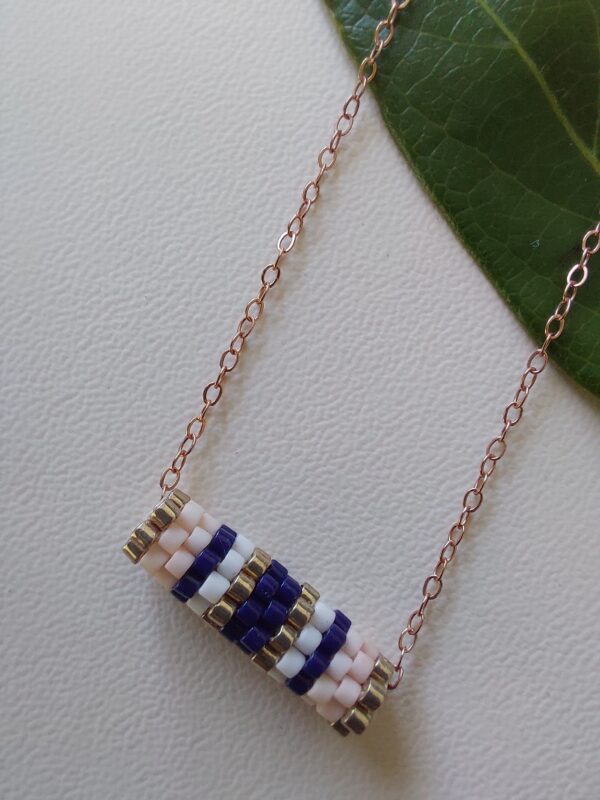 Pendentif Miyuki - NGon - Bleu Doré 14 perles – Image 3