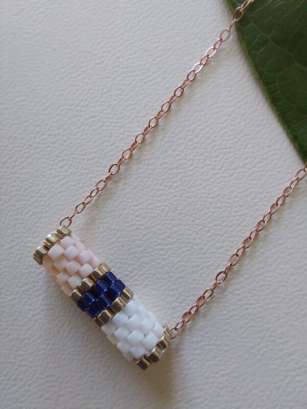 Pendentif Miyuki - NGon - Bleu Doré 14 perles – Image 4